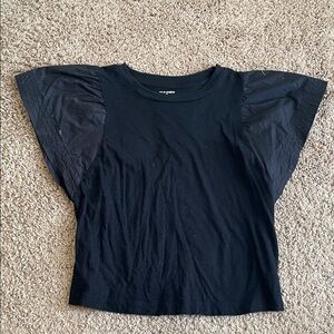 Old Navy Black Short Sleeve ruffle Tee